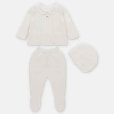 Conjunto unisex punto Derby 3 piezas — RECIÉN NACIDOS