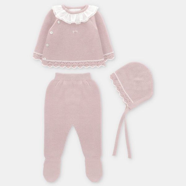 Conjunto niña punto Cardiff 3 piezas – RECIÉN NACIDOS