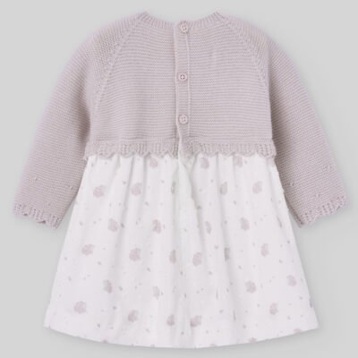 Vestido niña plumeti estampado punto y tela Erizos – RECIÉN NACIDOS