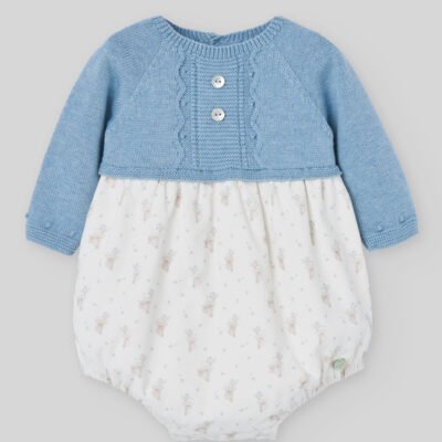 Pelele punto y tela algodón/cashmere – Koala – RECIÉN NACIDOS