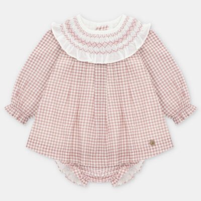 Conjunto niña tela cuadros Cardiff (vestido y brag – HERMANOS CONJUNTADOS
