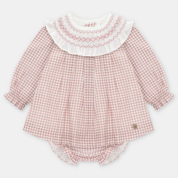 Conjunto niña tela cuadros Cardiff (vestido y brag – HERMANOS CONJUNTADOS