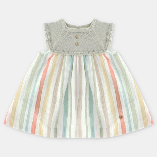 VESTIDO PUNTO Y TELA NIÑA SALVE – HERMANOS CONJUNTADOS
