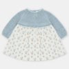 Vestido niña punto y tela Sheffield — RECIÉN NACIDOS