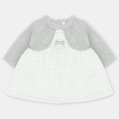 Vestido niña punto y tela Cambridge – HERMANOS CONJUNTADOS