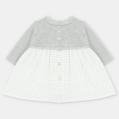 Vestido niña punto y tela Cambridge – HERMANOS CONJUNTADOS