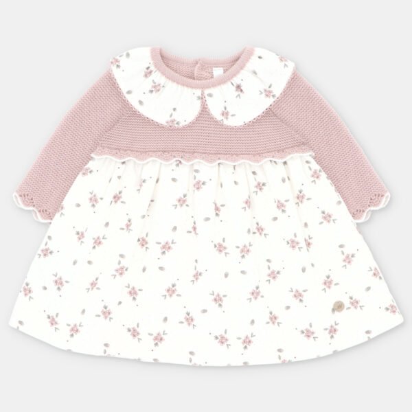 Vestido niña punto y tela Cardiff – RECIÉN NACIDOS