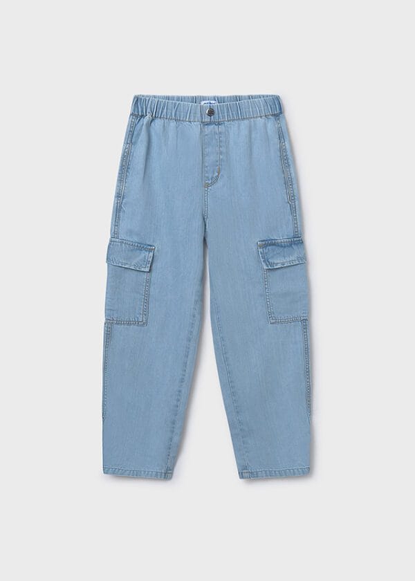 Pantalon largo tejano fluido – TEEN NIÑA