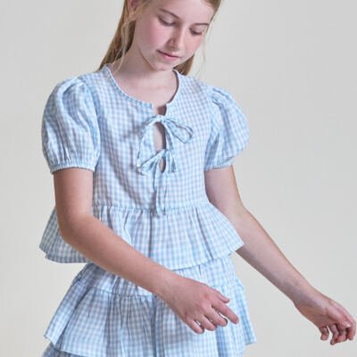 Conjunto blusa y falda vichy niña – NIÑA