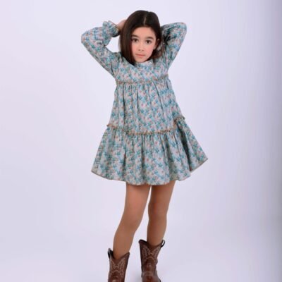 Vestido frunces estampado