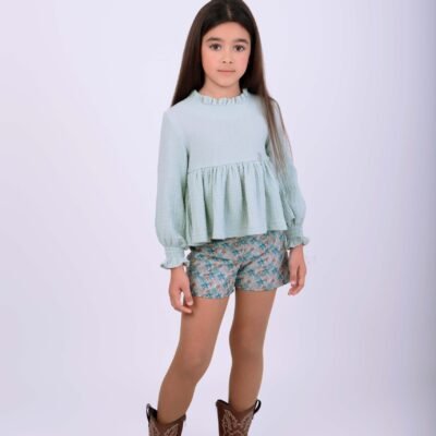 Conjunto top doble gasa y short estampado – BEBÉ NIÑA